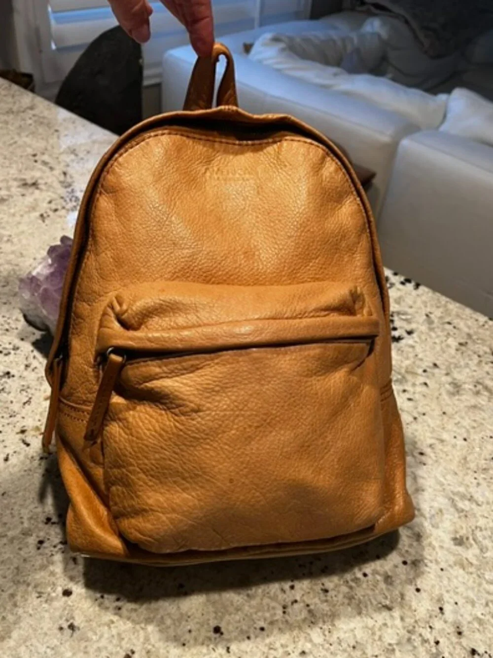 American Leather Co Rugged Back Pack ~ Butter Soft Natural Leather 14x12x5